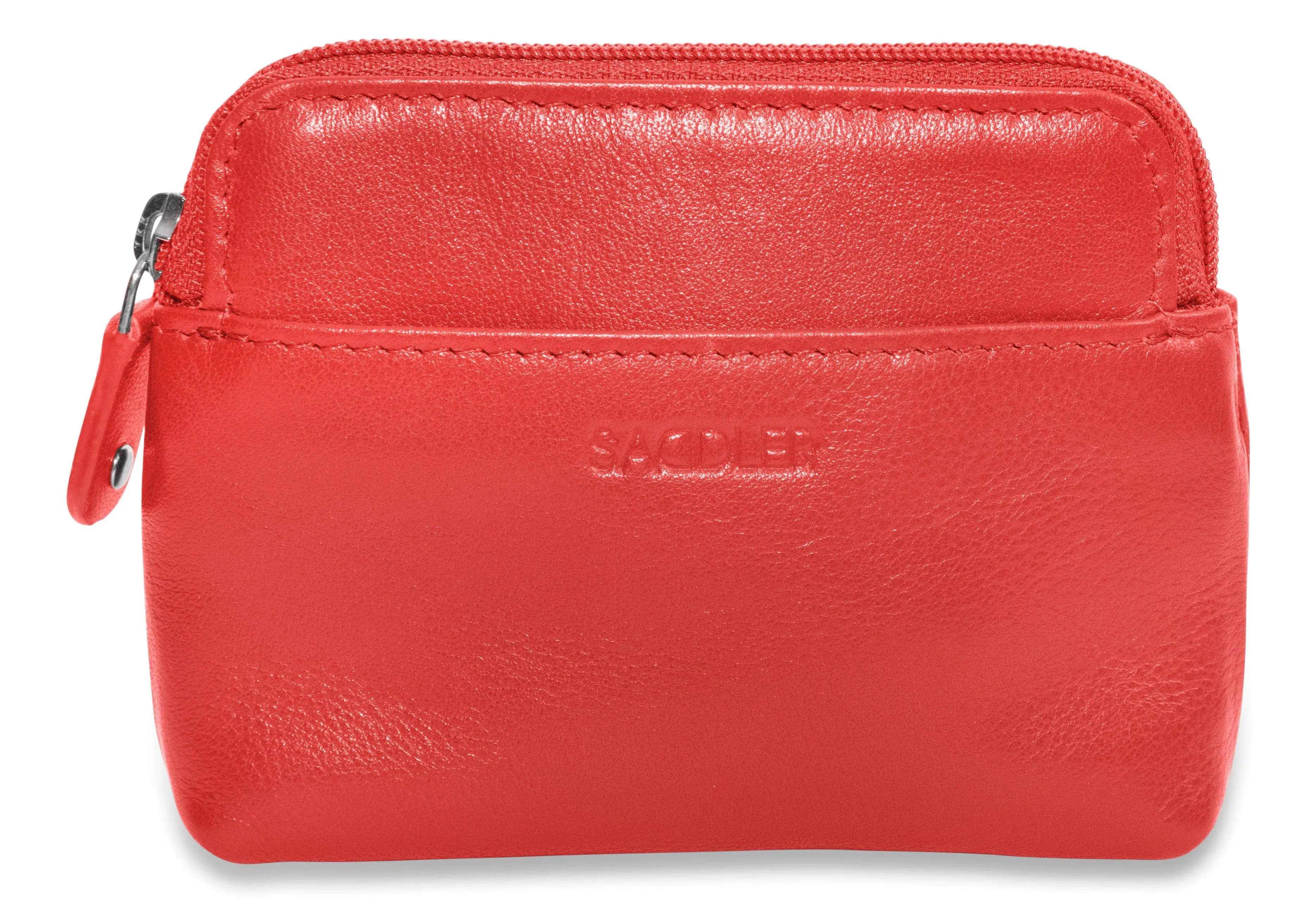 SADDLER PIA Leather Zip Top Card and Coin Key Purse - Compact and Multi-functional - RFID Protected