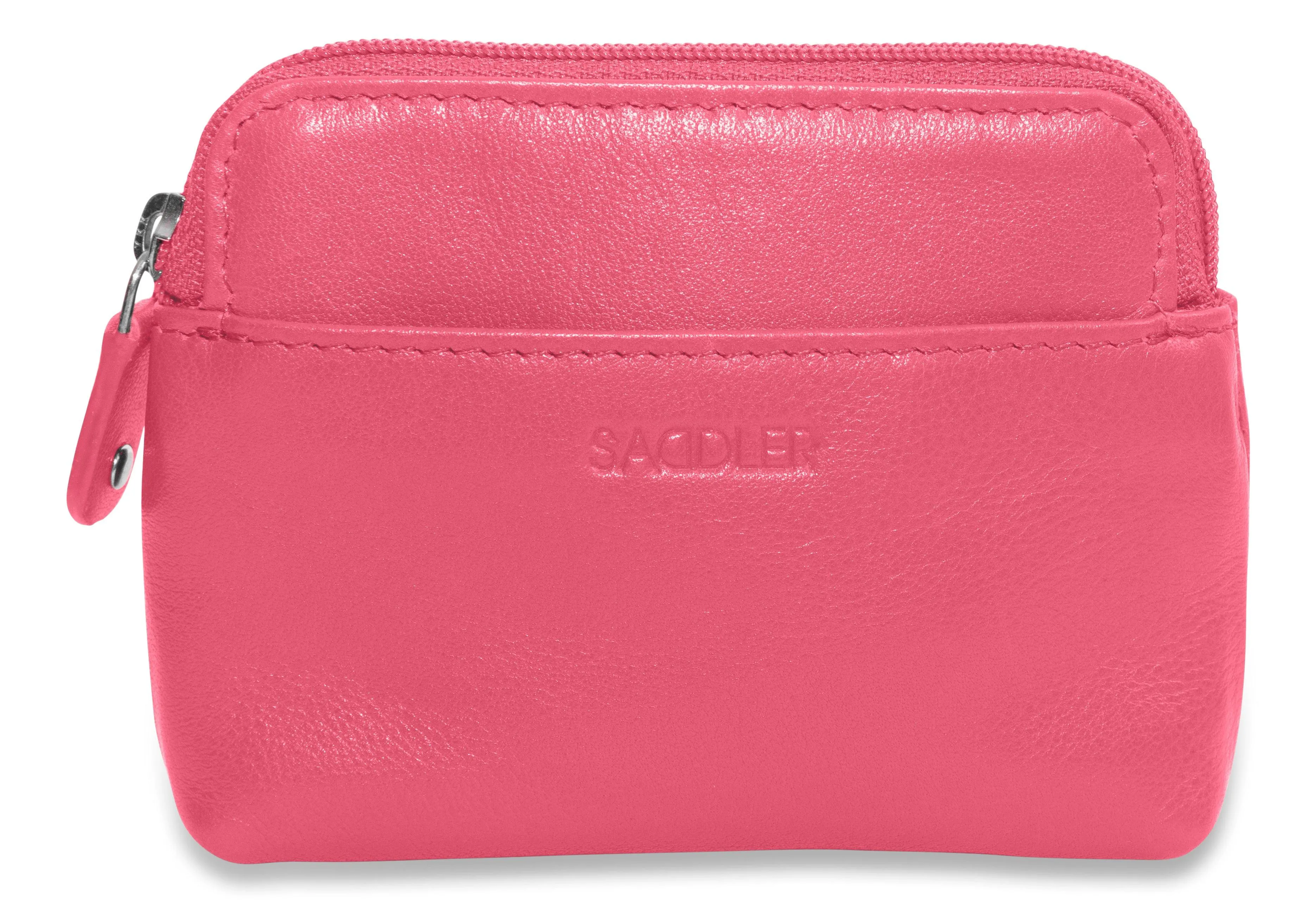 SADDLER PIA Leather Zip Top Card and Coin Key Purse - Compact and Multi-functional - RFID Protected