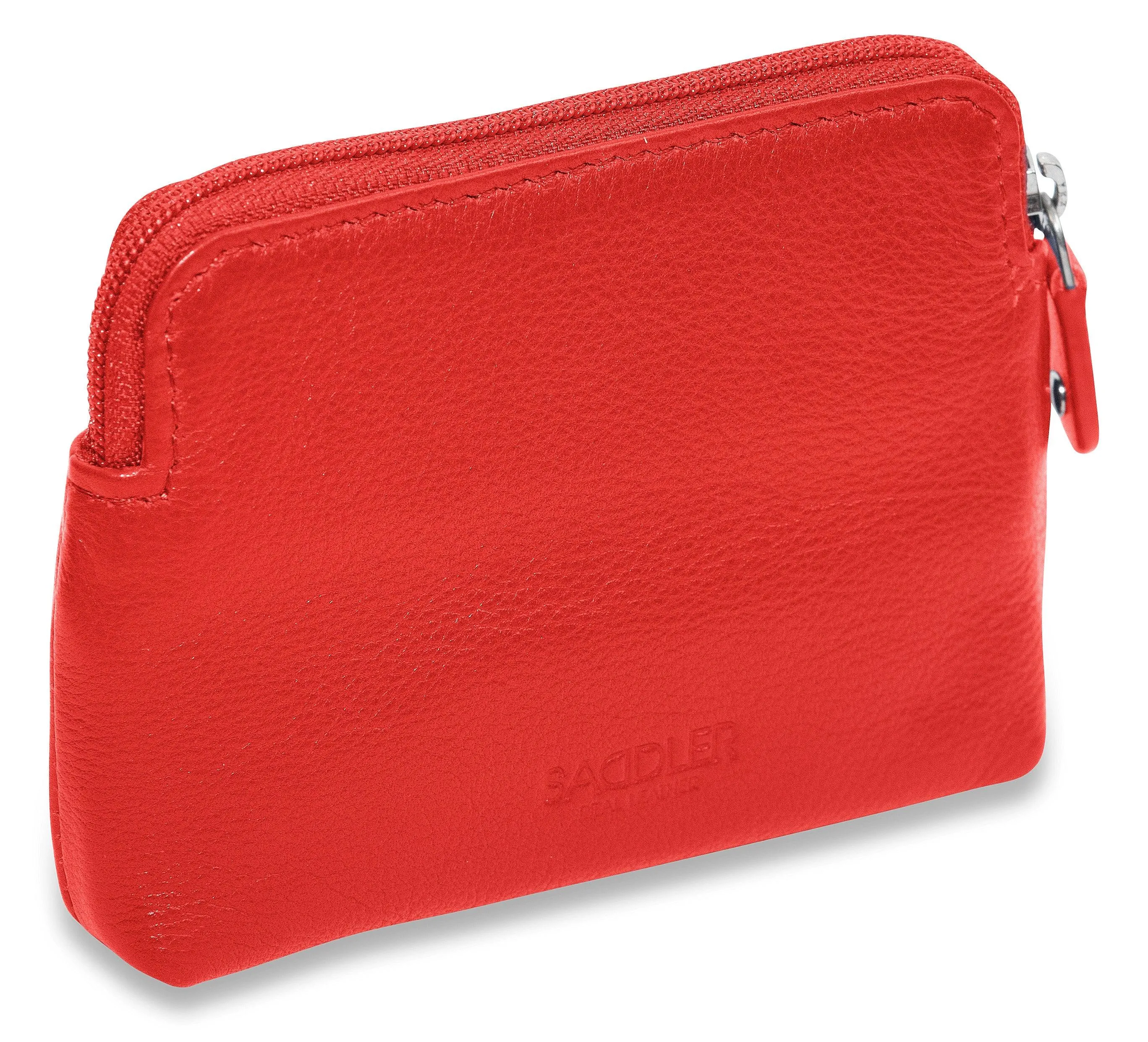 SADDLER PIA Leather Zip Top Card and Coin Key Purse - Compact and Multi-functional - RFID Protected