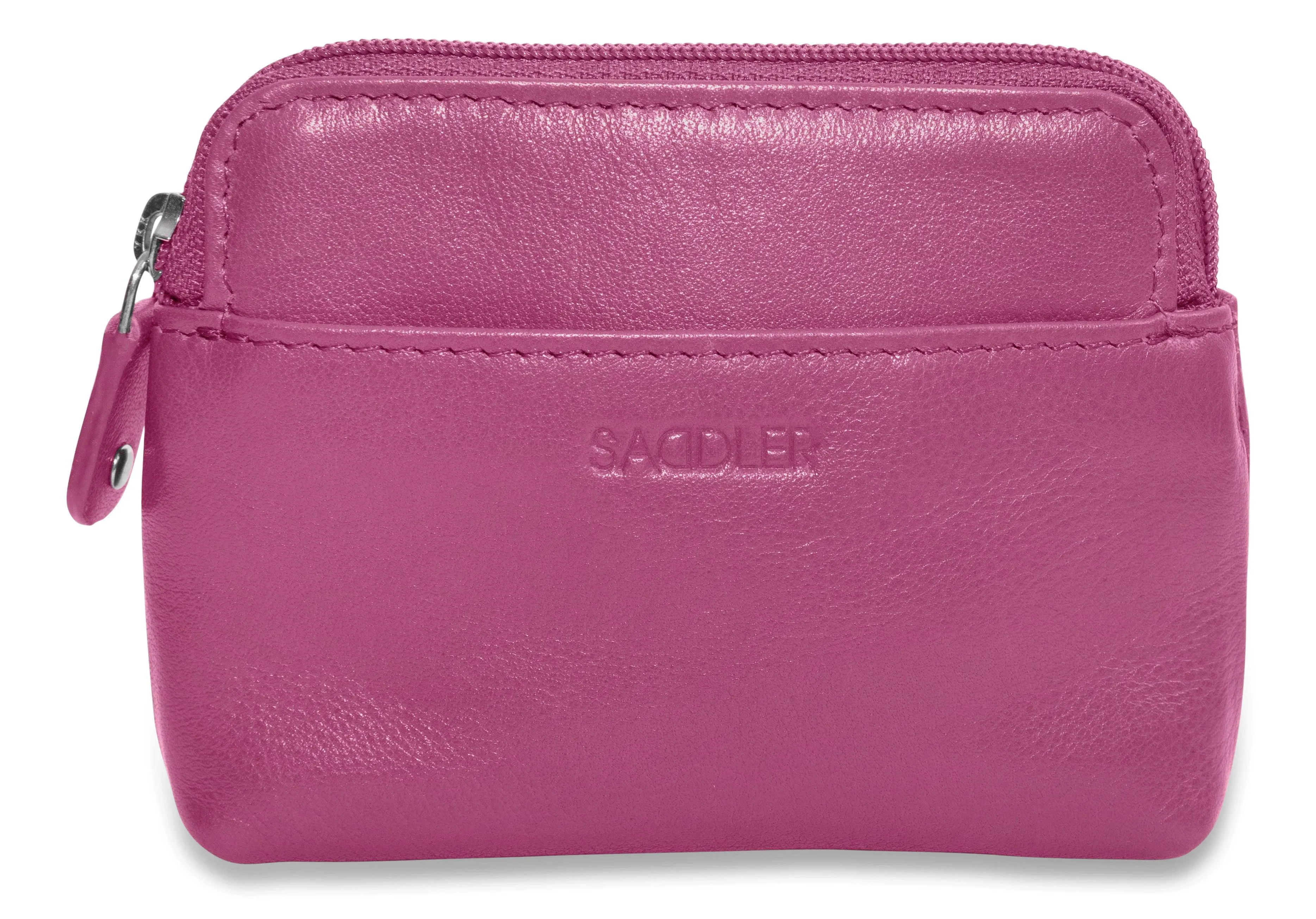 SADDLER PIA Leather Zip Top Card and Coin Key Purse - Compact and Multi-functional - RFID Protected