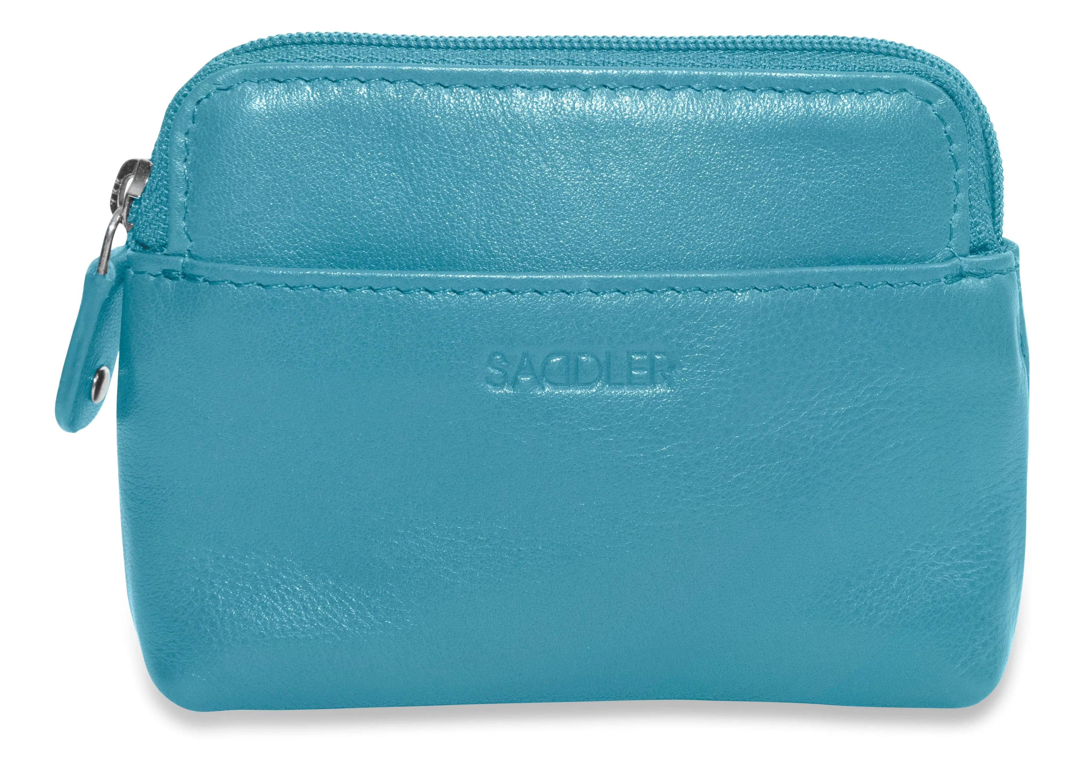 SADDLER PIA Leather Zip Top Card and Coin Key Purse - Compact and Multi-functional - RFID Protected