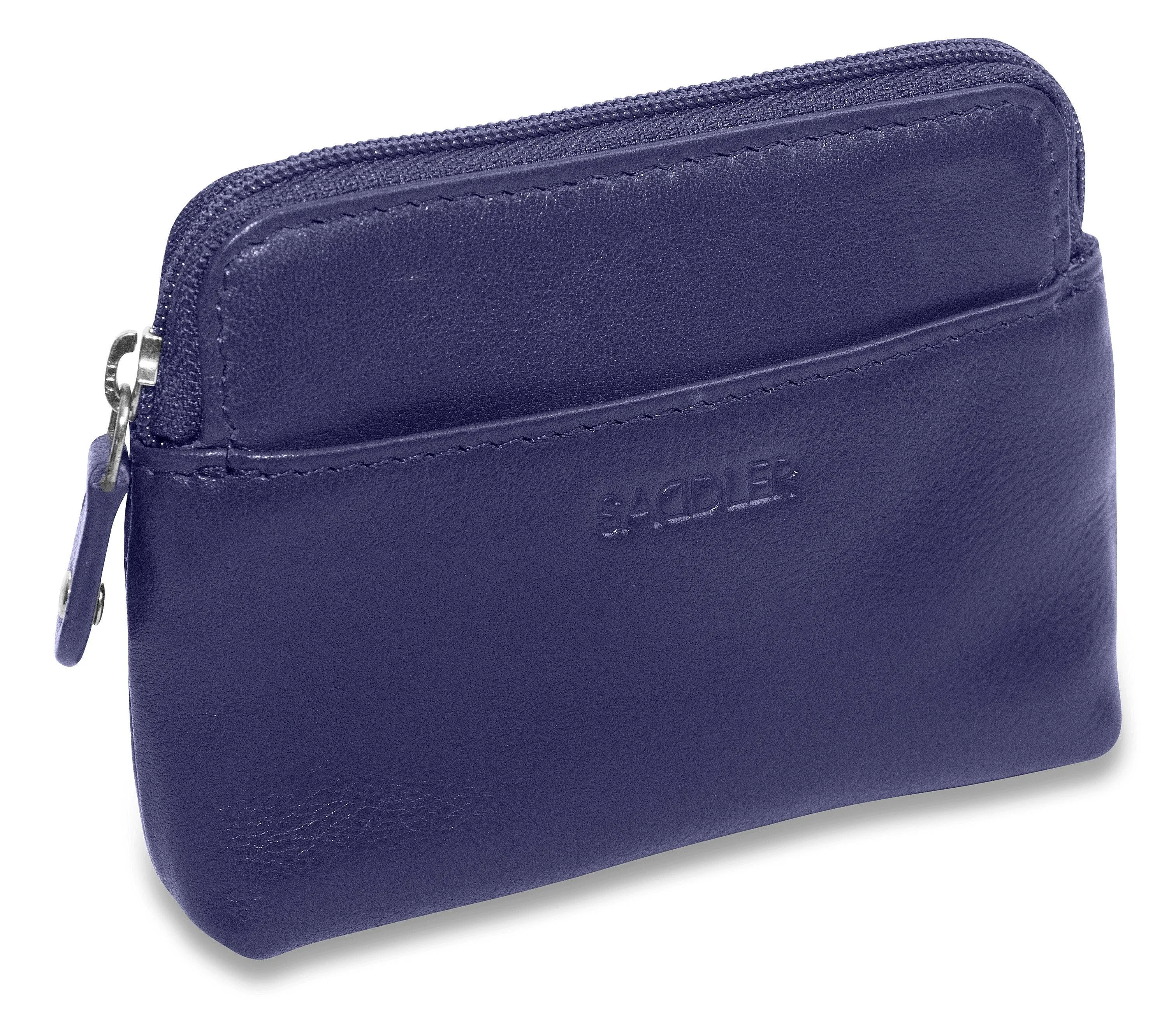 SADDLER PIA Leather Zip Top Card and Coin Key Purse - Compact and Multi-functional - RFID Protected