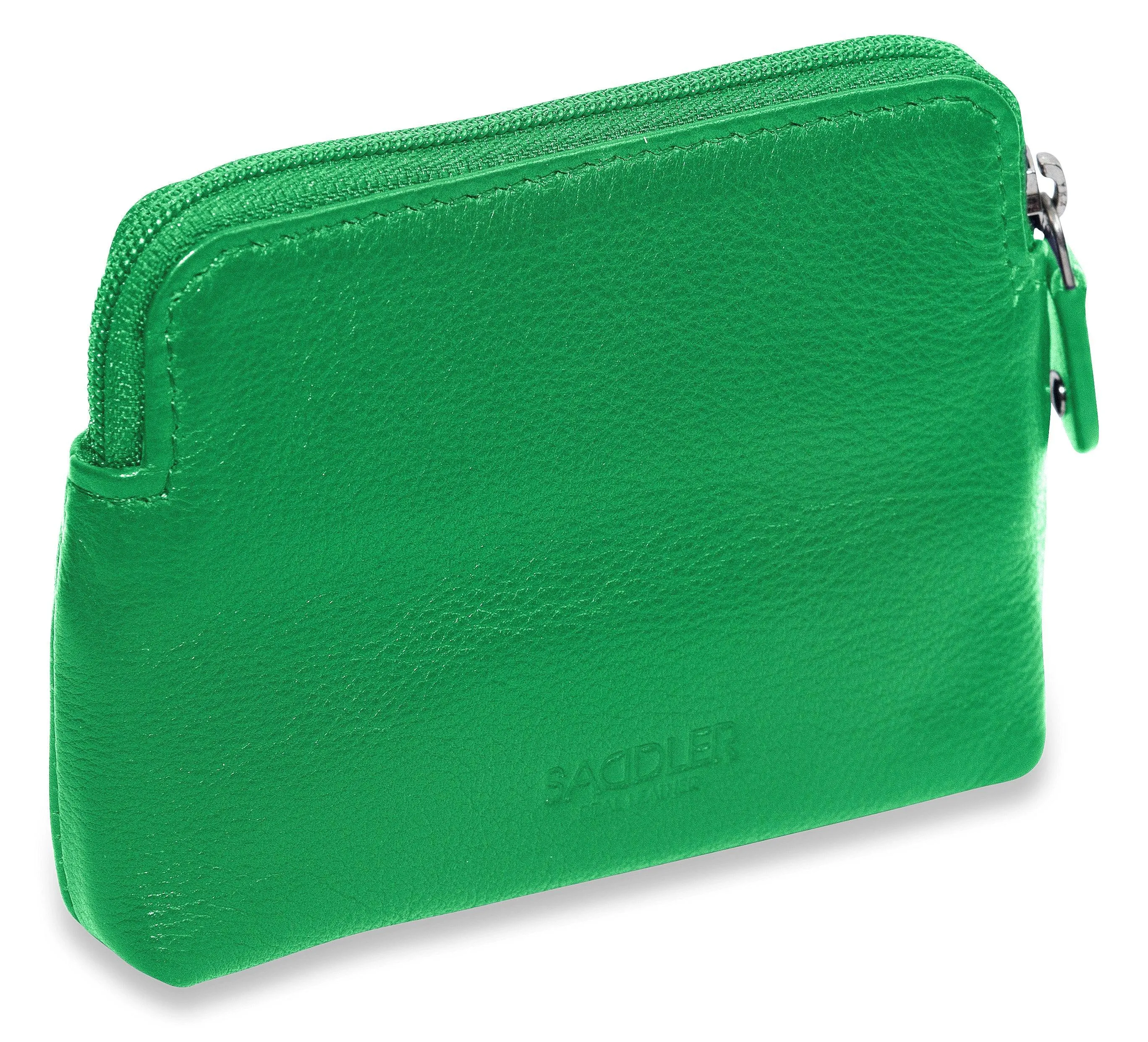 SADDLER PIA Leather Zip Top Card and Coin Key Purse - Compact and Multi-functional - RFID Protected