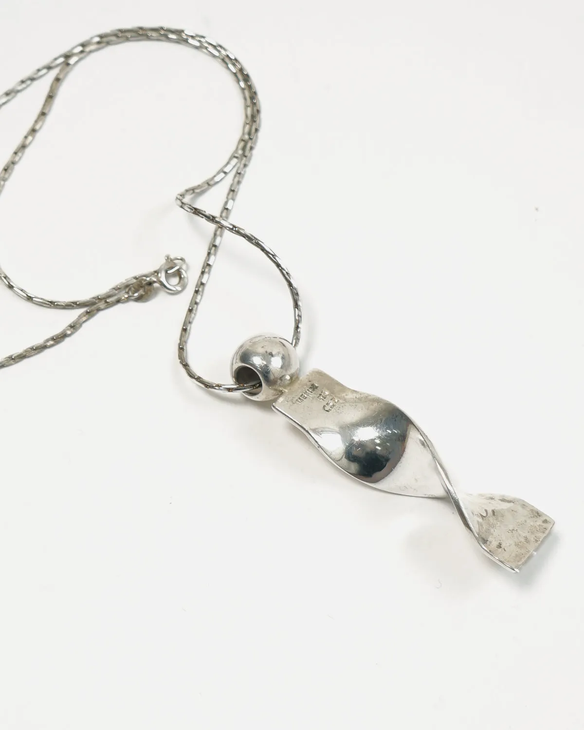 Silver Necklace w/ Hammered Charm