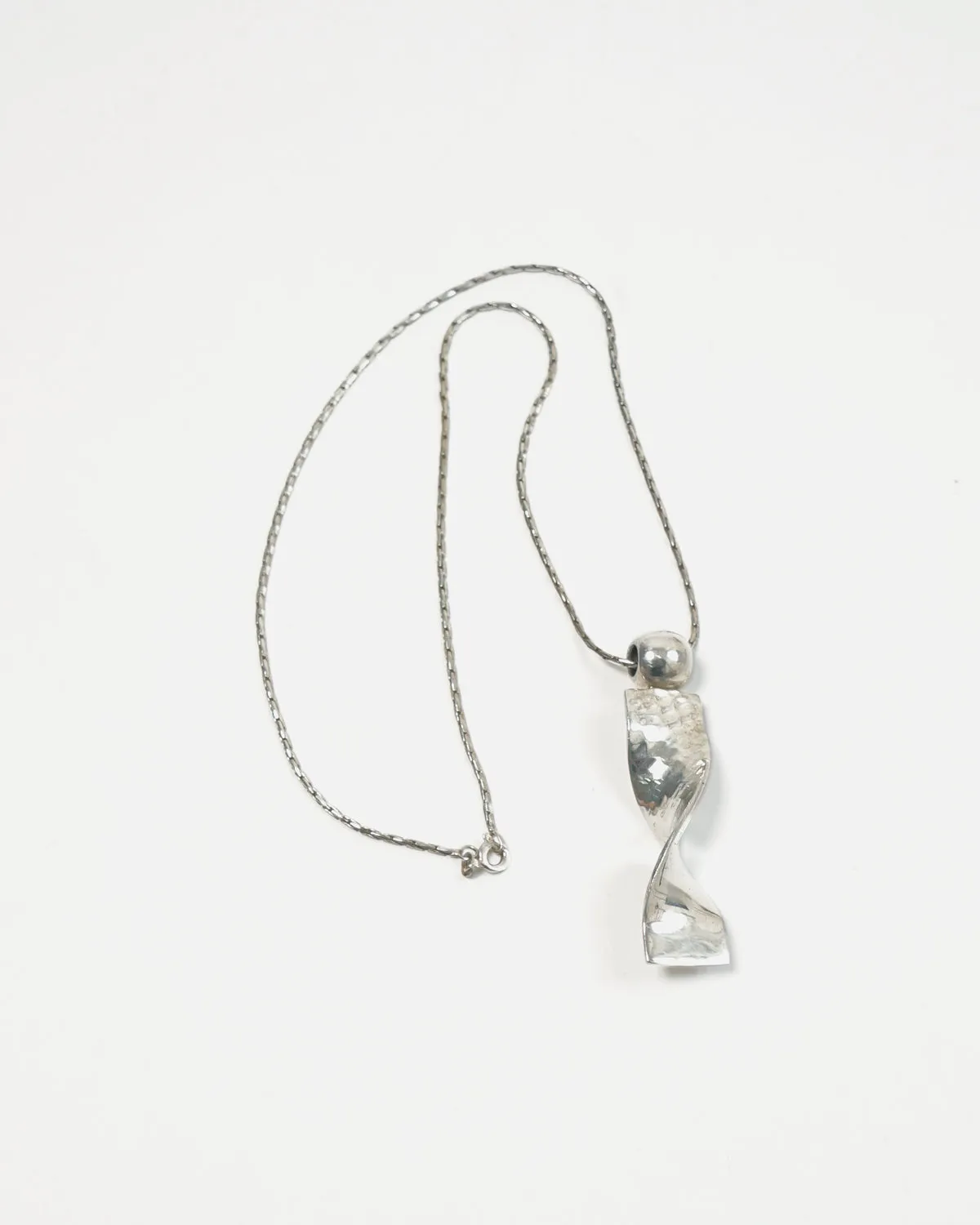 Silver Necklace w/ Hammered Charm