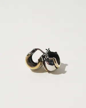 Silver x Brass Hoop Earrings