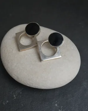 Silver x Onyx Earrings