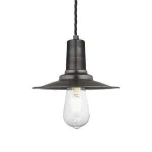 Sleek Flat Pendant - 8 Inch - Pewter