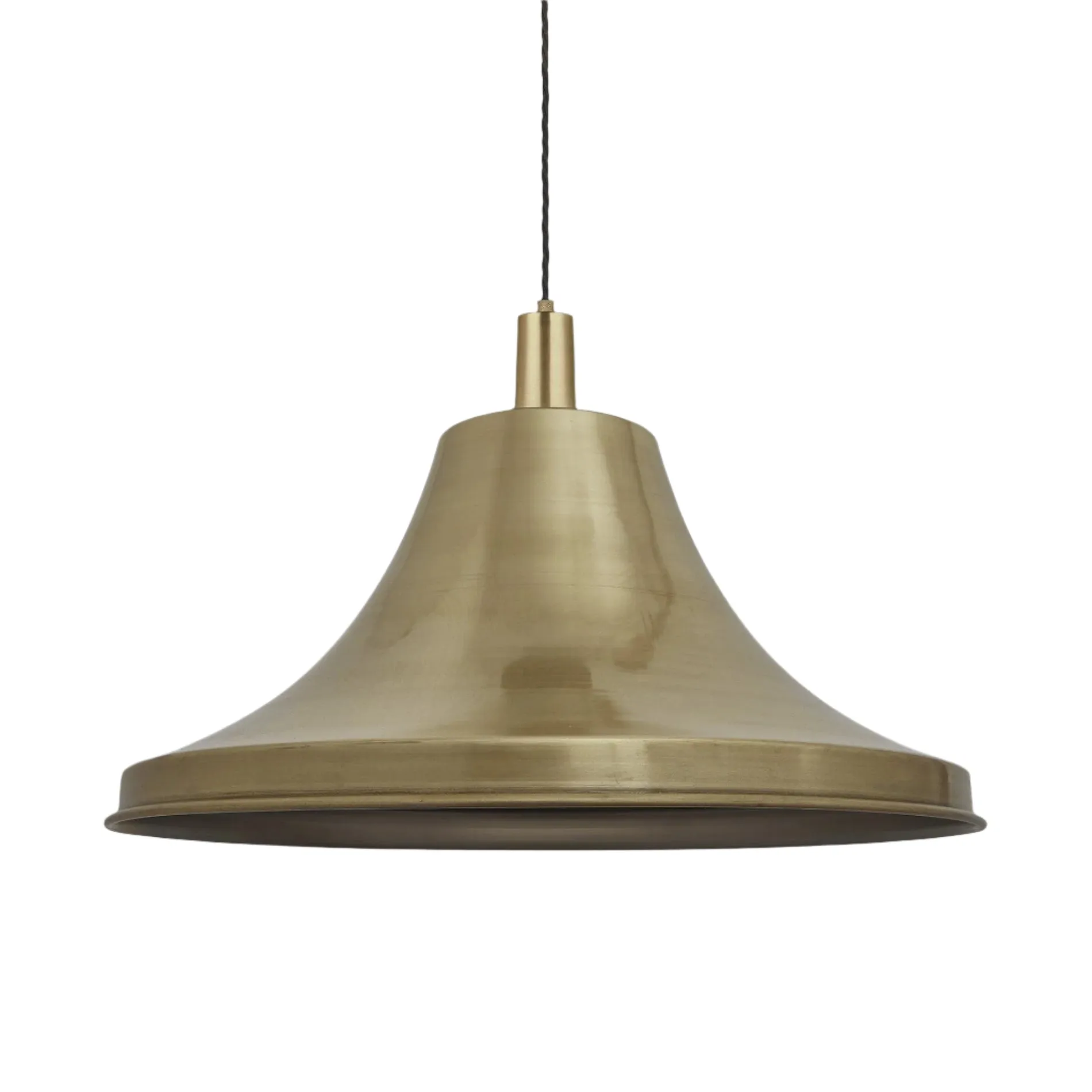 Sleek Giant Bell Pendant - 20 Inch - Brass