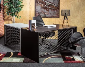 Sleek Reclaimed wood L Shape Desk