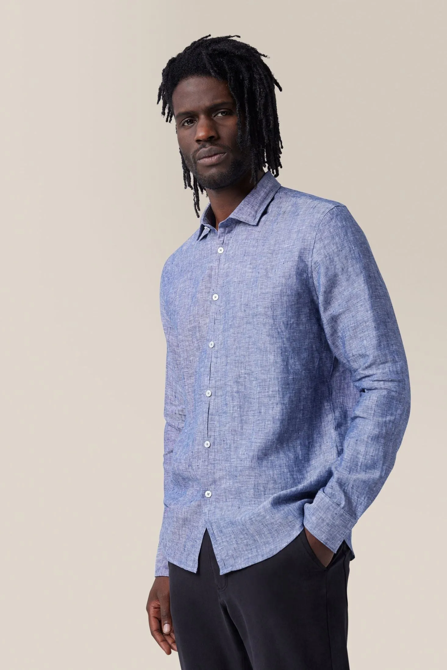 Sleek Shirt | Linen Chambray