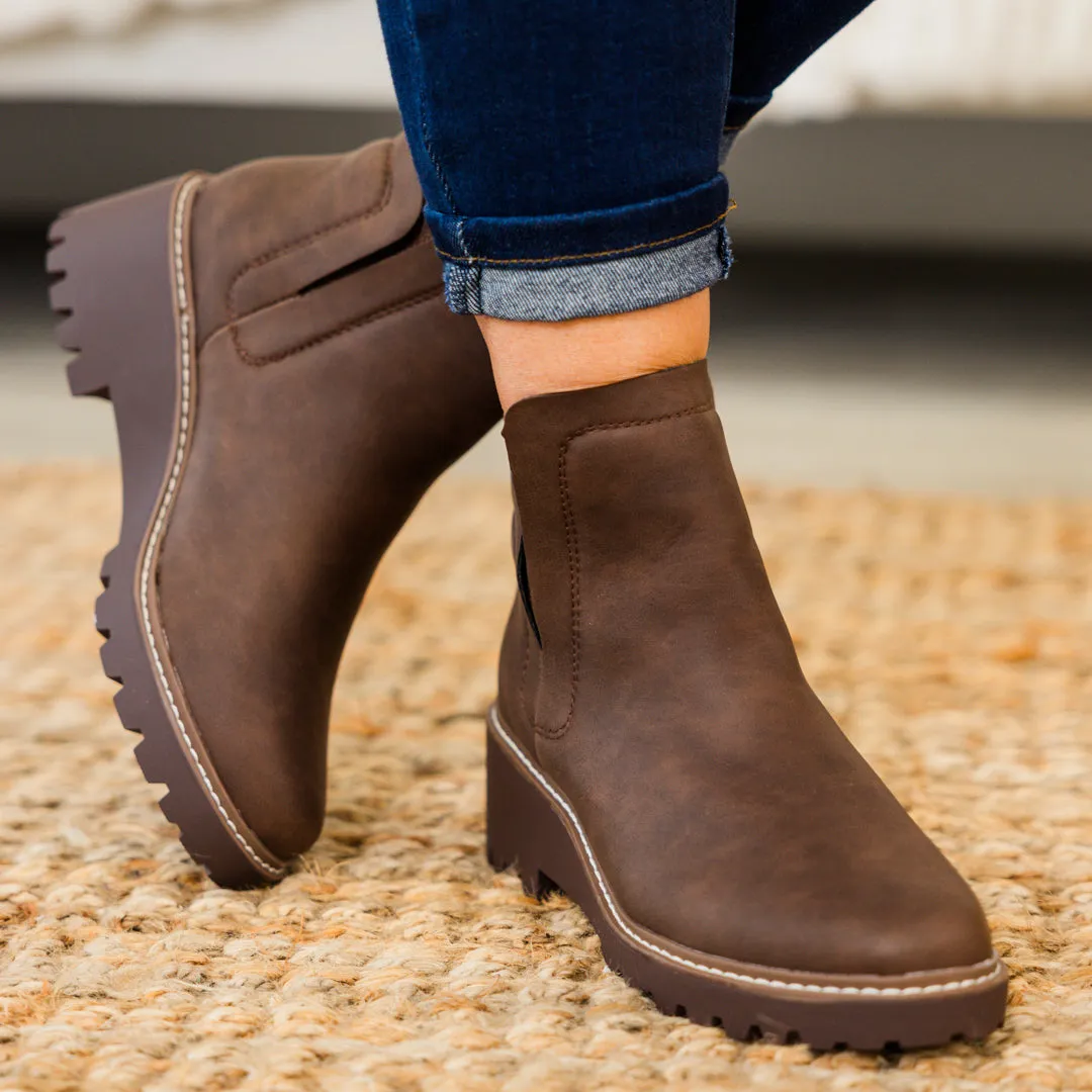 Sleek Street Booties, Brown