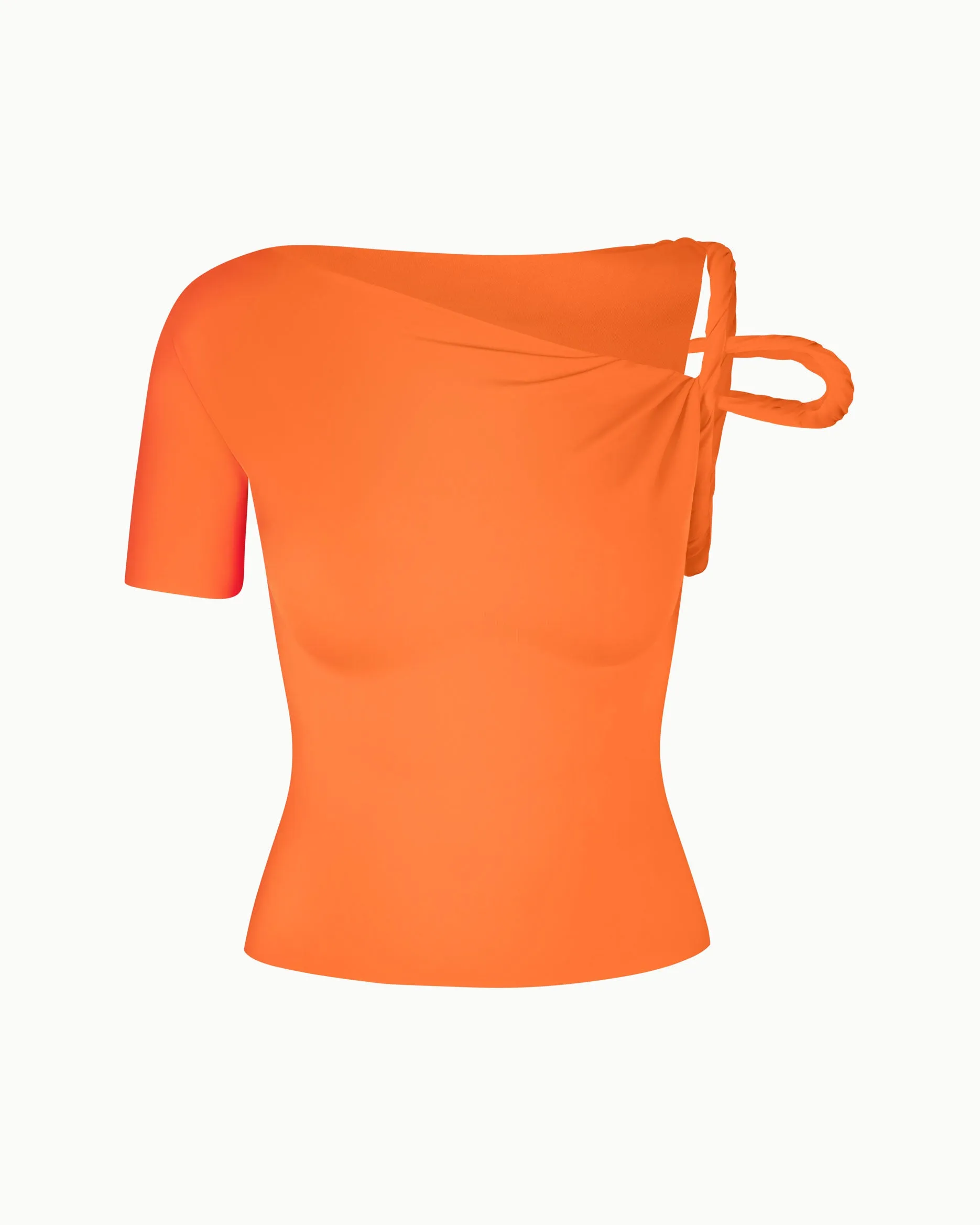 Sleek Stretch Twisted Top | Papaya