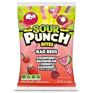 Sour Punch Bites Rad Reds 5oz Peg Bag