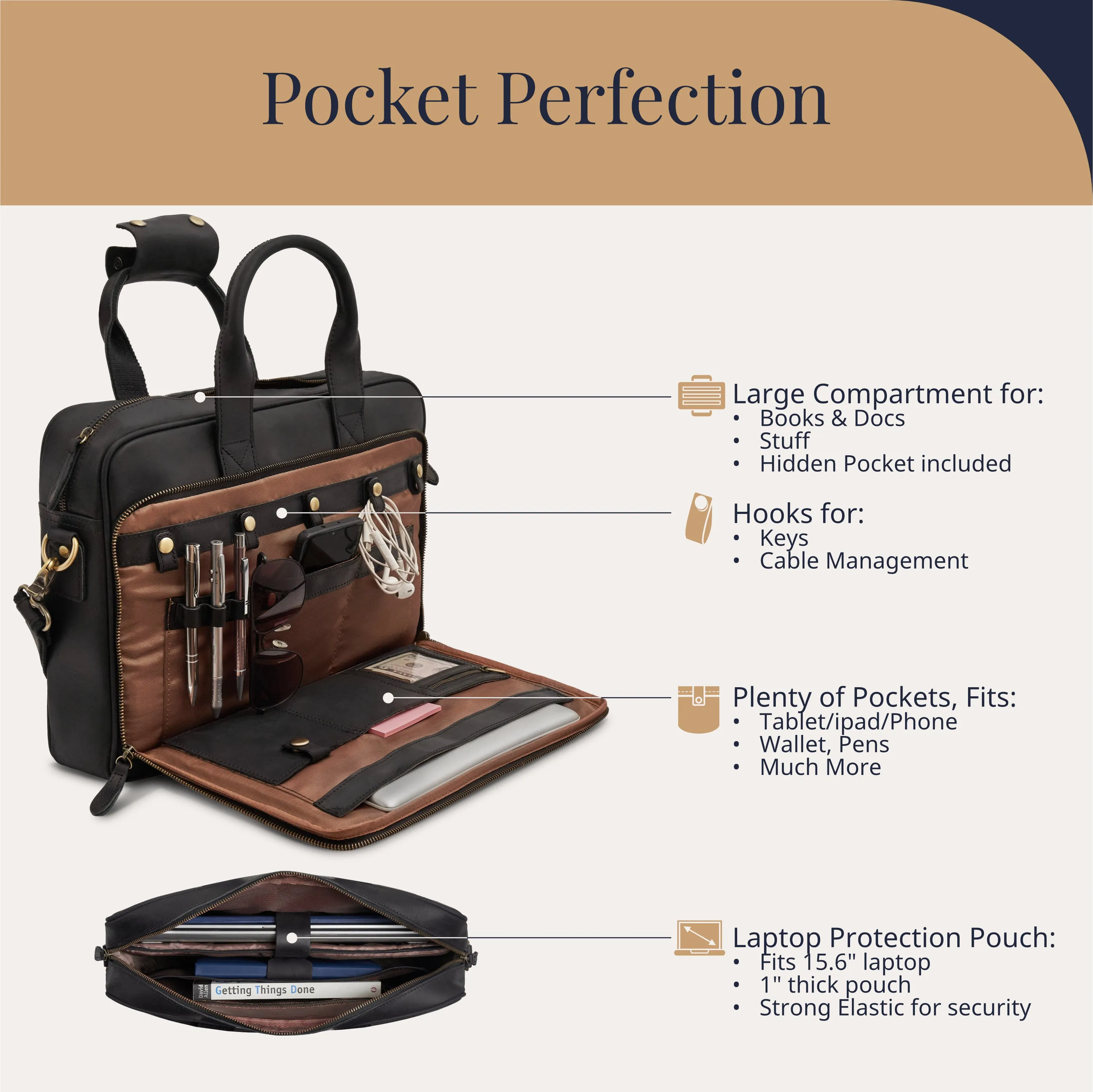 The Executive Leather Laptop Bag