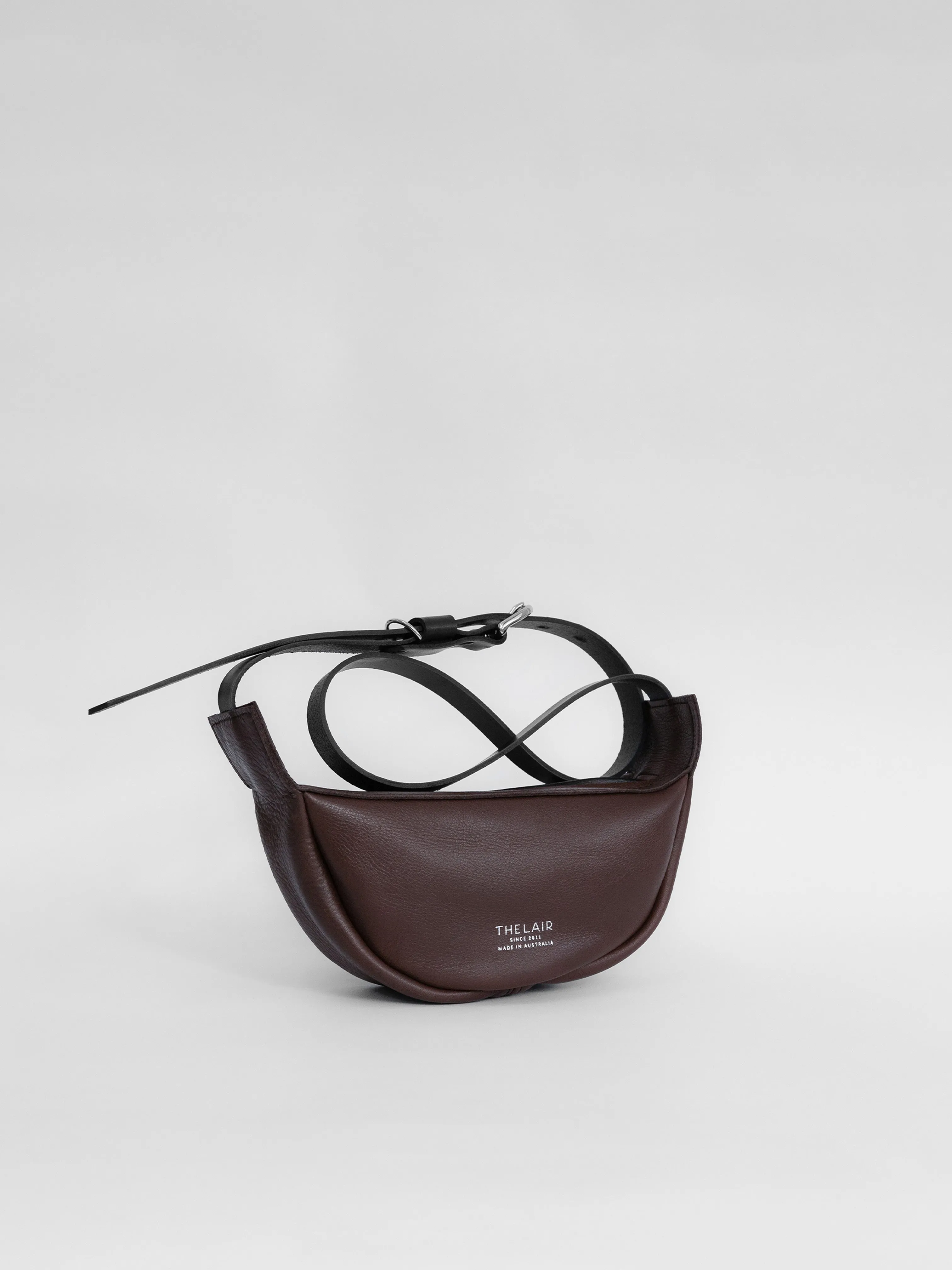 The Lair Slouch Zipper Bag Mini Mahogany Silver