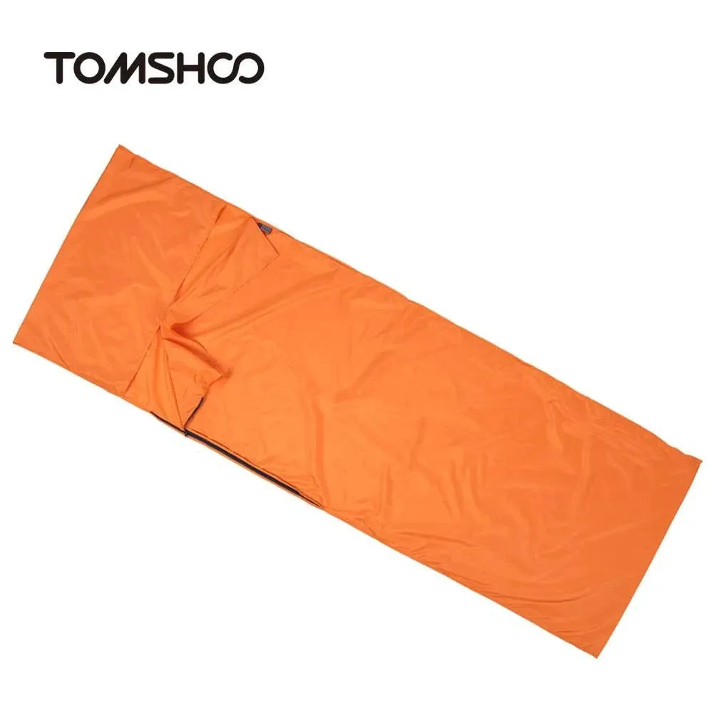 TOMSHOO Outdoor Camping Sleeping Bag Liner with Pillowcase Portable Outdoor Sleeping Bag Liner Lightweight Business Trip Hotel