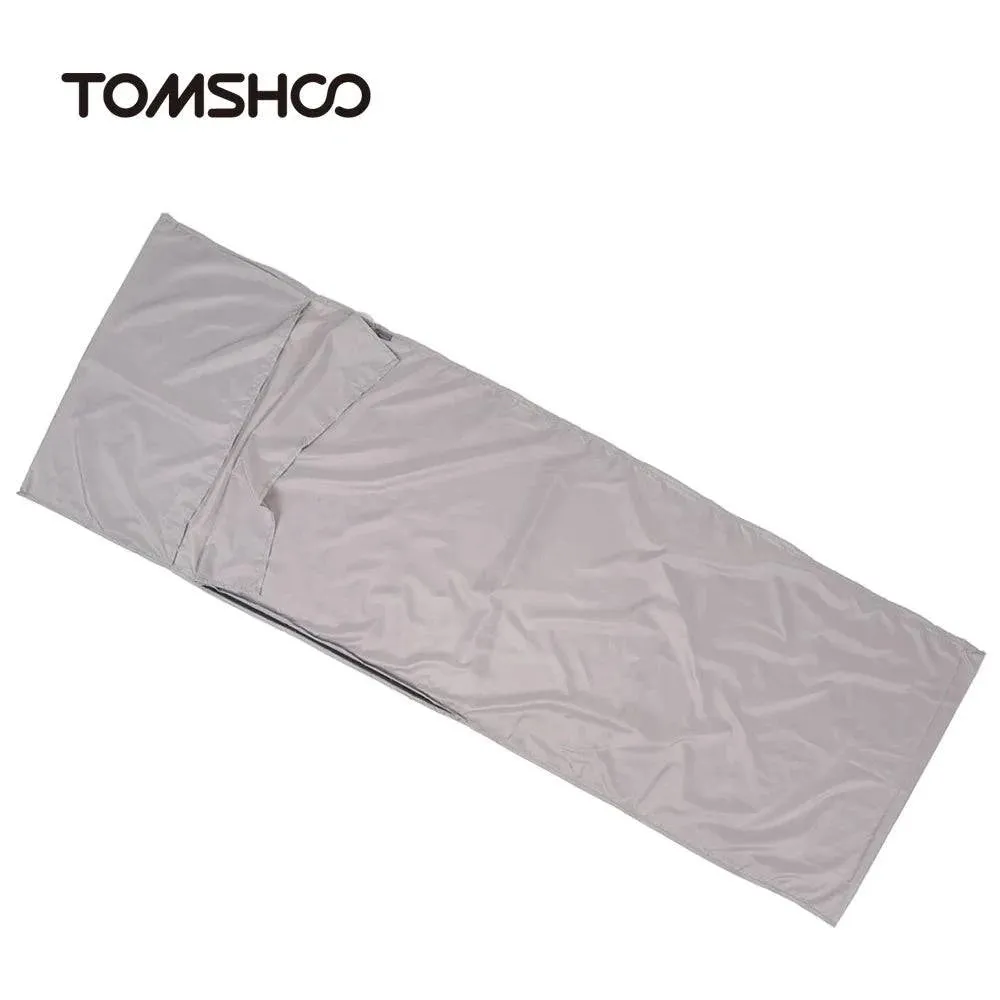 TOMSHOO Outdoor Camping Sleeping Bag Liner with Pillowcase Portable Outdoor Sleeping Bag Liner Lightweight Business Trip Hotel