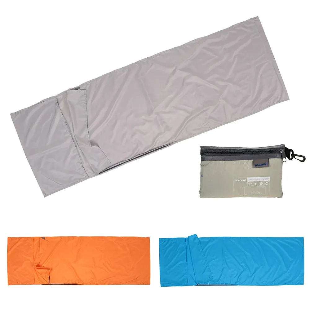 TOMSHOO Outdoor Camping Sleeping Bag Liner with Pillowcase Portable Outdoor Sleeping Bag Liner Lightweight Business Trip Hotel