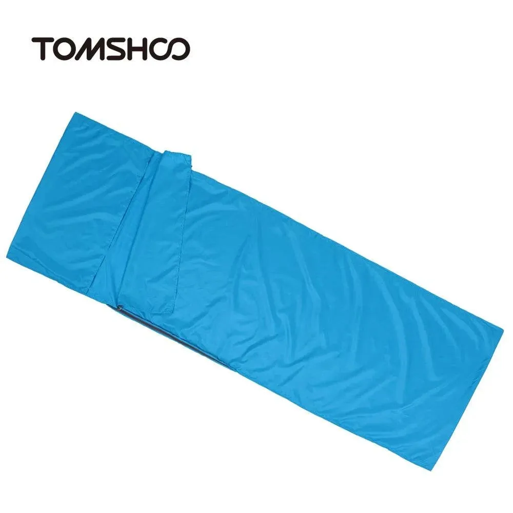 TOMSHOO Outdoor Camping Sleeping Bag Liner with Pillowcase Portable Outdoor Sleeping Bag Liner Lightweight Business Trip Hotel