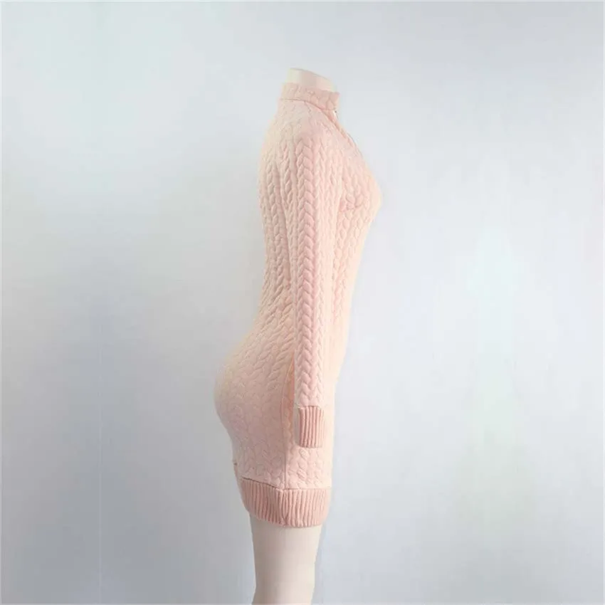 VenusFox Bodycon Zippers Knitted Dress