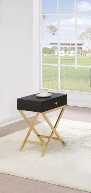 Victoria Sleek Brass End Side Table