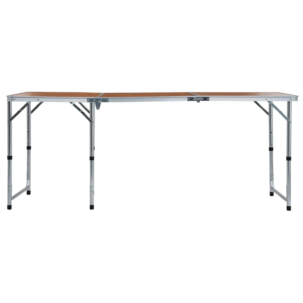 vidaXL Foldable Camping Table Aluminium 180x60 cm - Portable and Durable