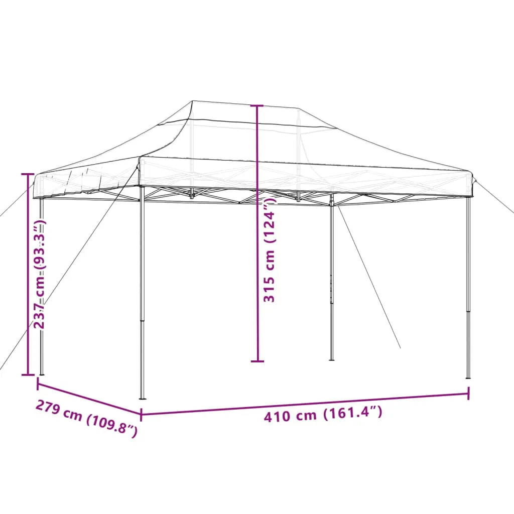 vidaXL Foldable Party Tent Pop-Up Green 410x279x315 cm