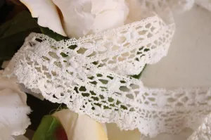 Vintage 1910s 1920s White Crochet Lace Trim, 65" Long, 1.5" Wide