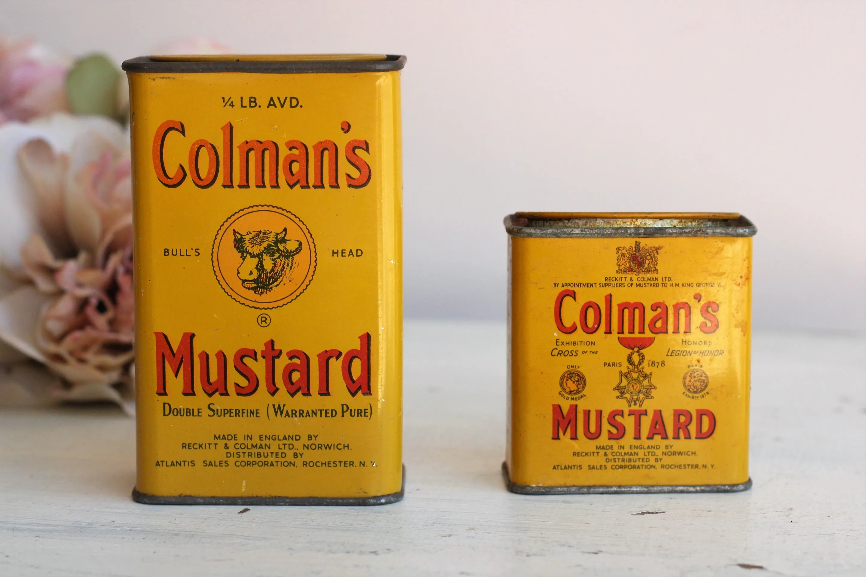 Vintage 1940s 1950s Colmans Mustard Tins