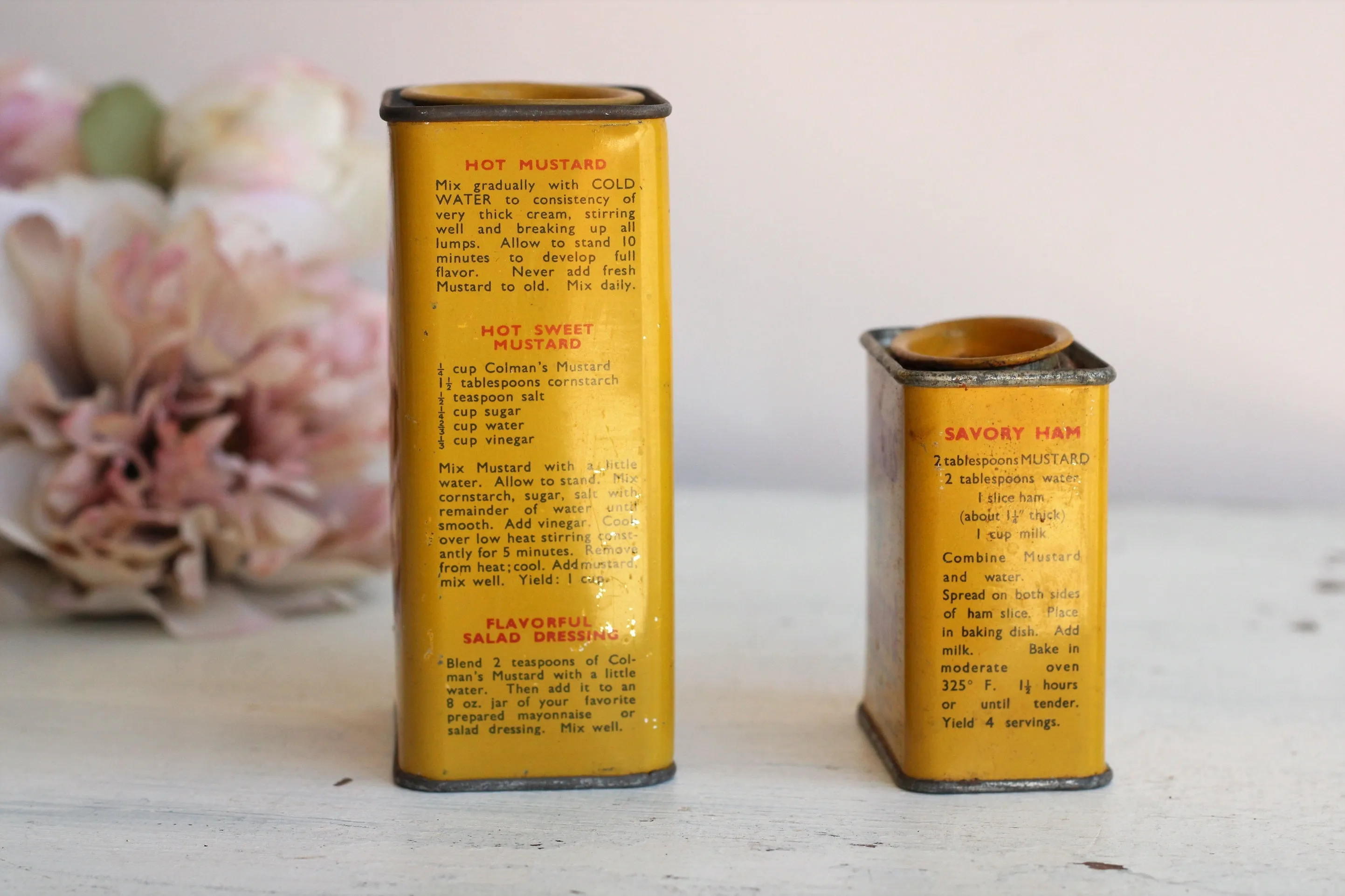 Vintage 1940s 1950s Colmans Mustard Tins