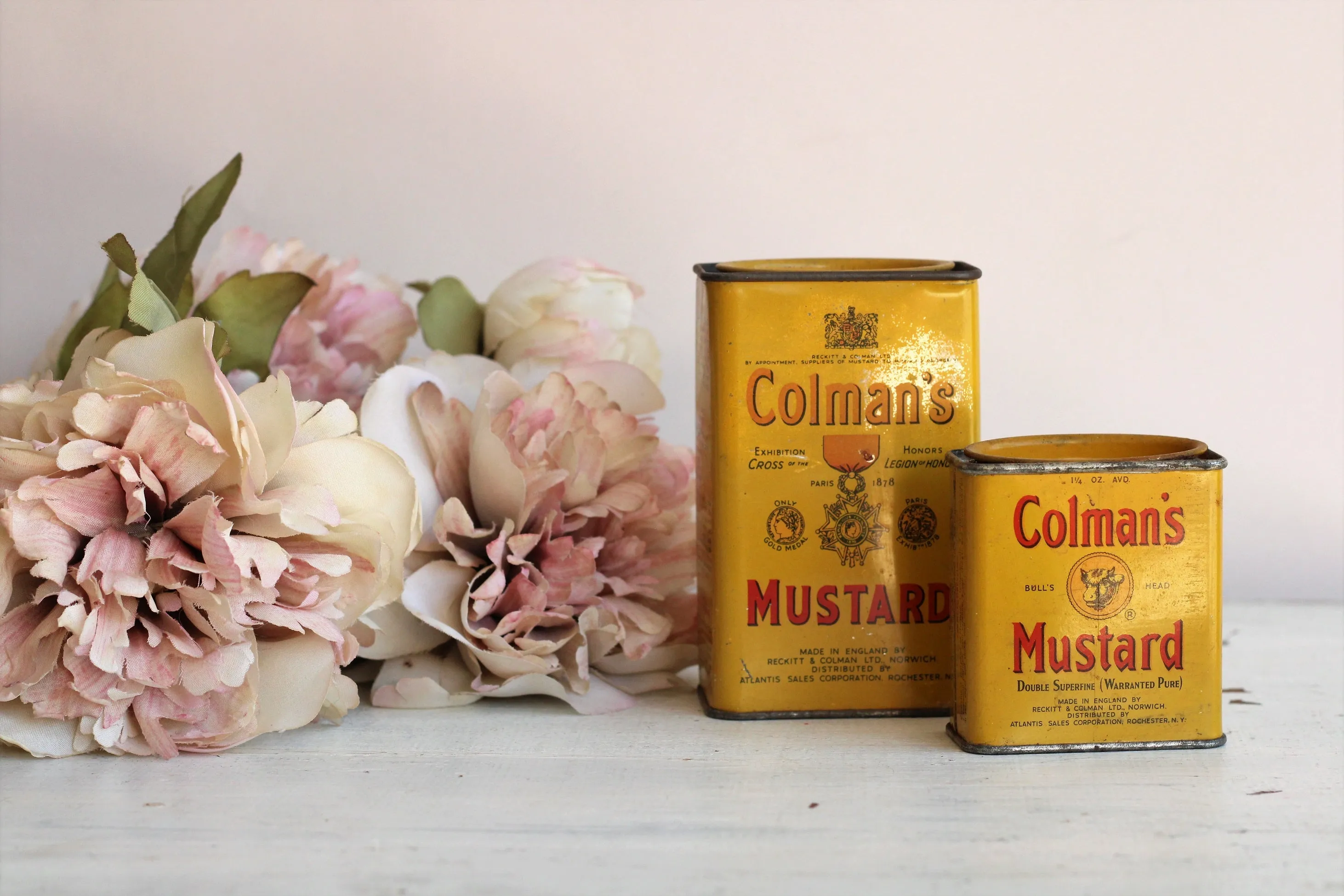 Vintage 1940s 1950s Colmans Mustard Tins