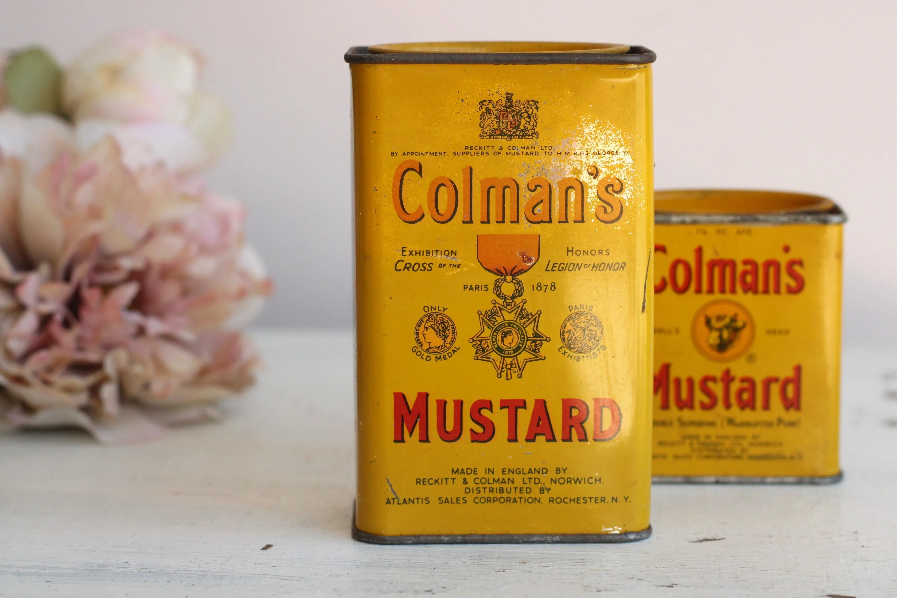 Vintage 1940s 1950s Colmans Mustard Tins