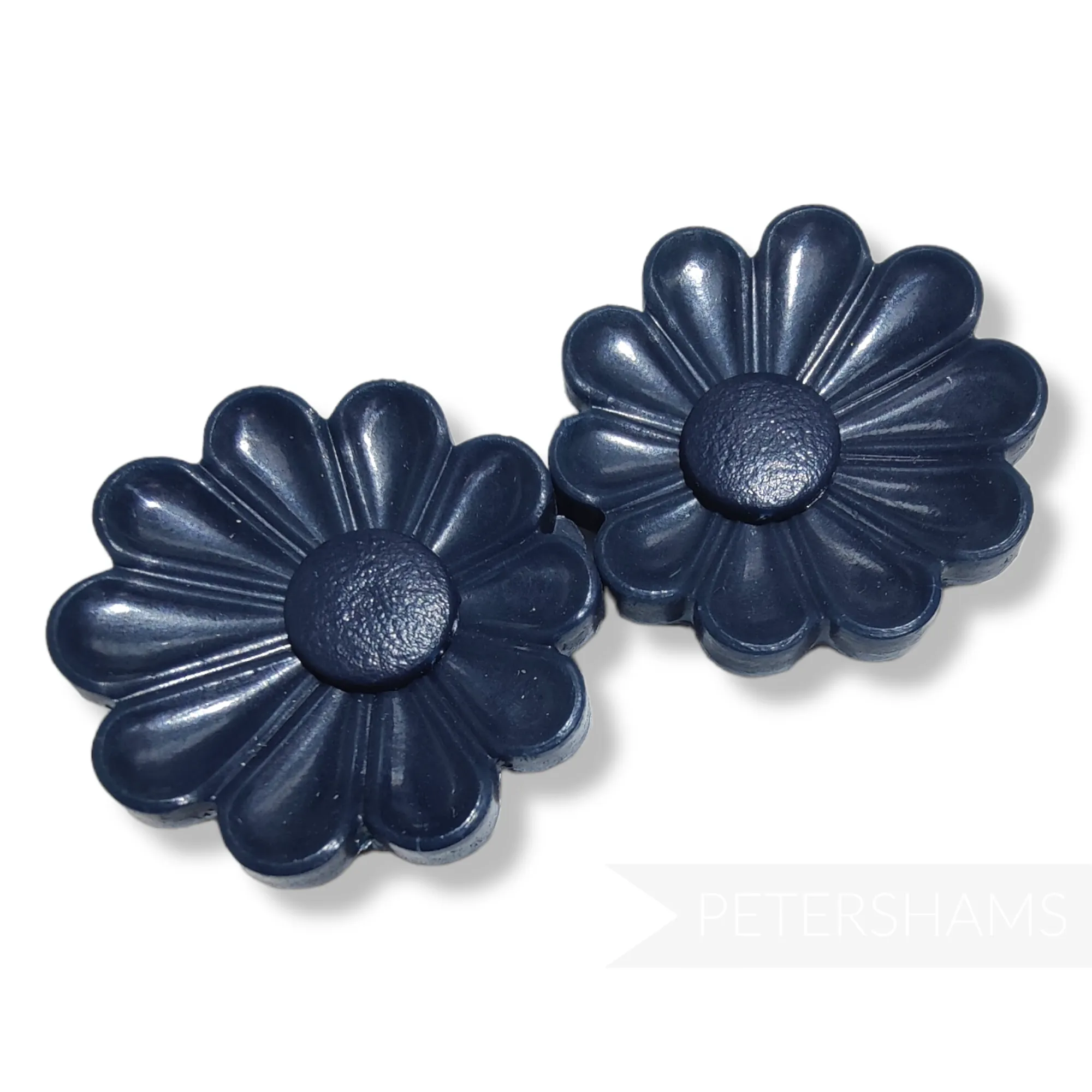 Vintage 1980s Double Daisy Plastic Hat / Belt Buckle 70x35mm