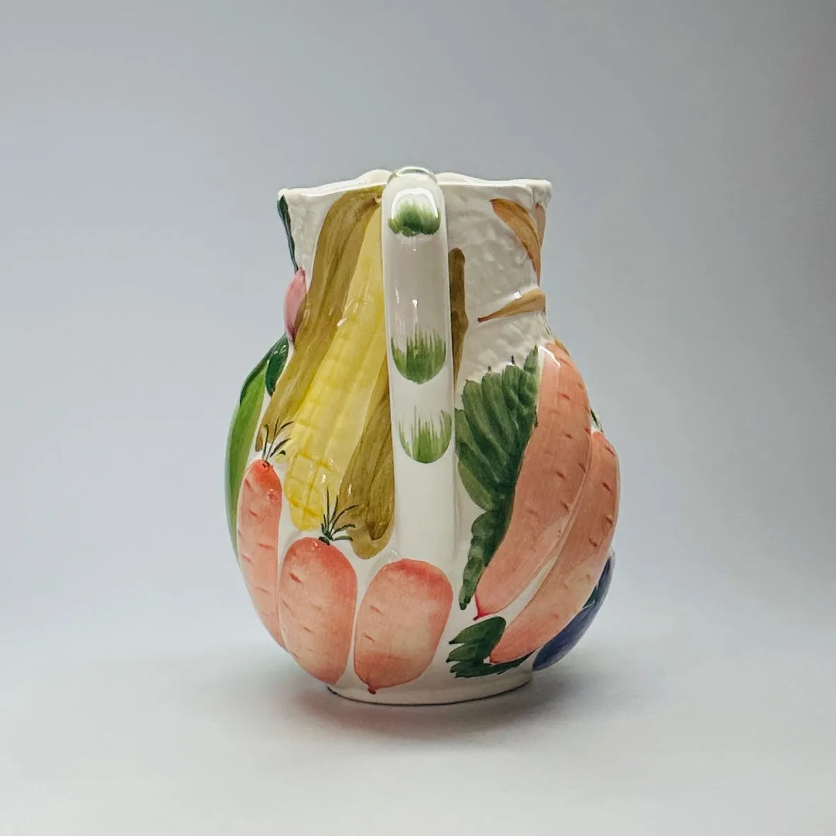 Vintage Carrots/Onion/Radishes Articulated Ceramic Pitcher