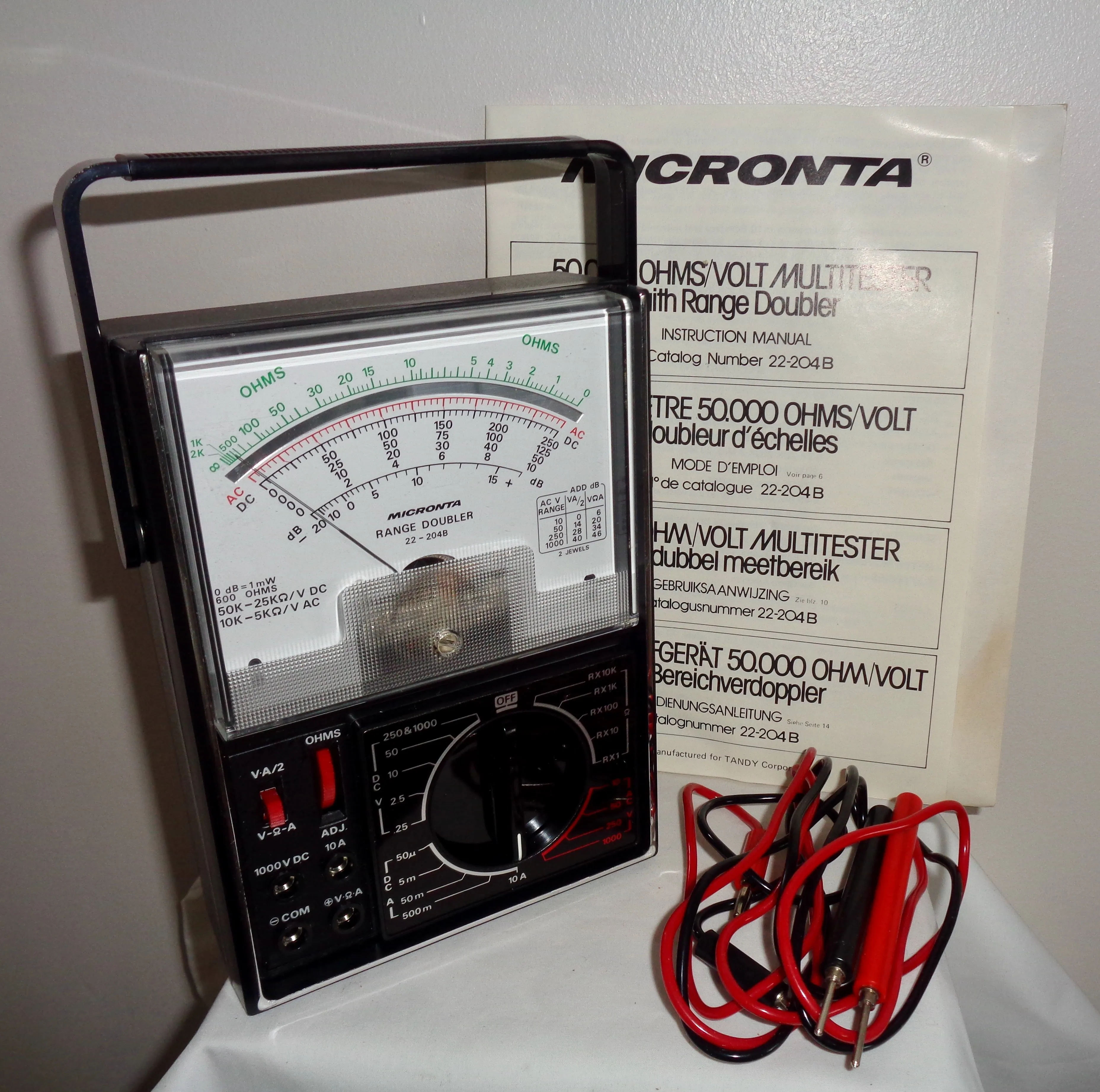 Vintage Micronta Tandy Range Doubler 50K Ohms Multitester 22-204B