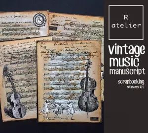 Vintage Music Manuscripts | Scrapbooking Washi Stickers