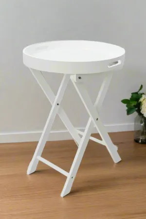 White Foldable Mdf Side Table