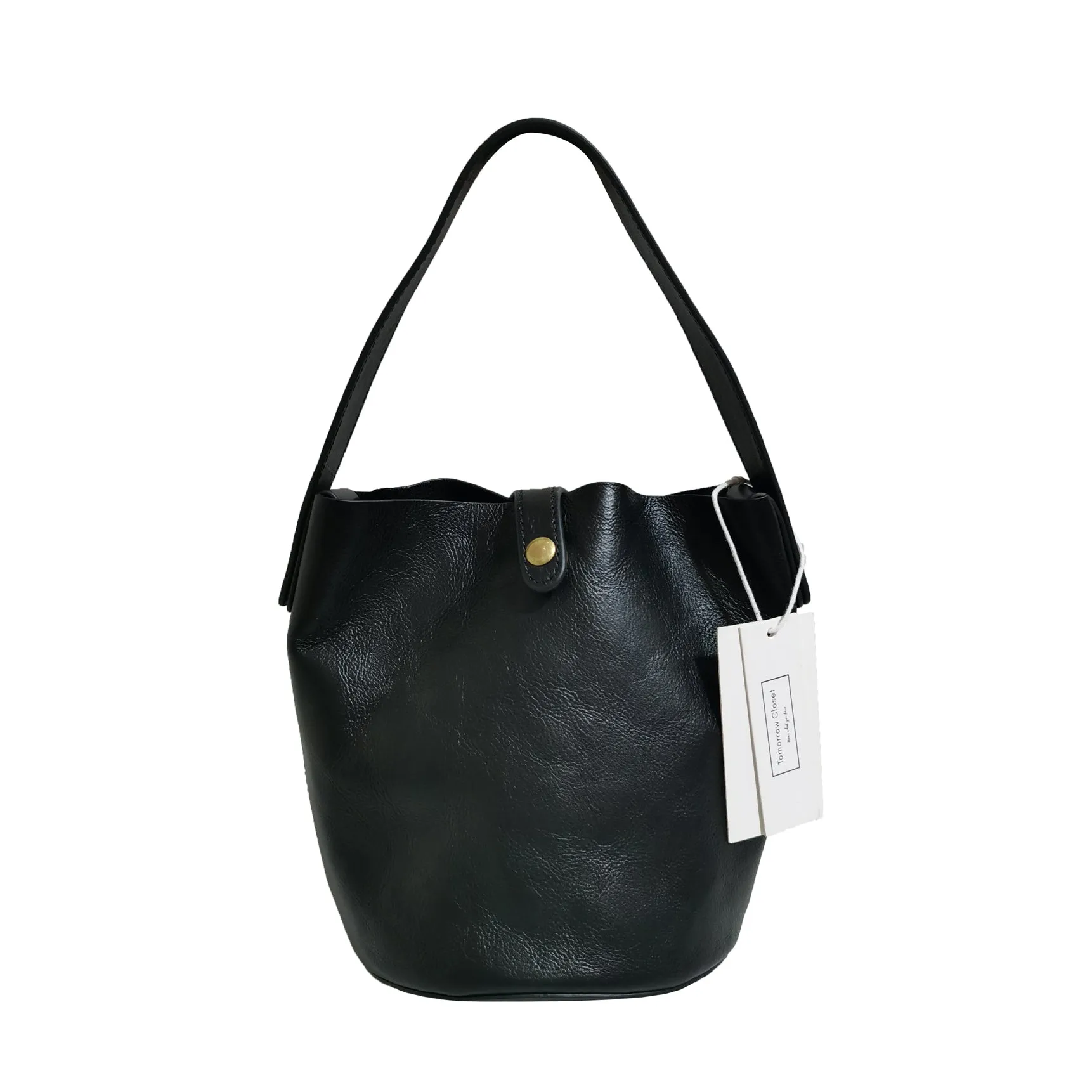 Women's genuine cowhide leather bucket bag V3