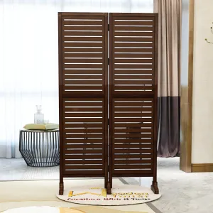 Wooden Twist Rectangular Shape Premium Solid Wood Room Divider ( Brown )