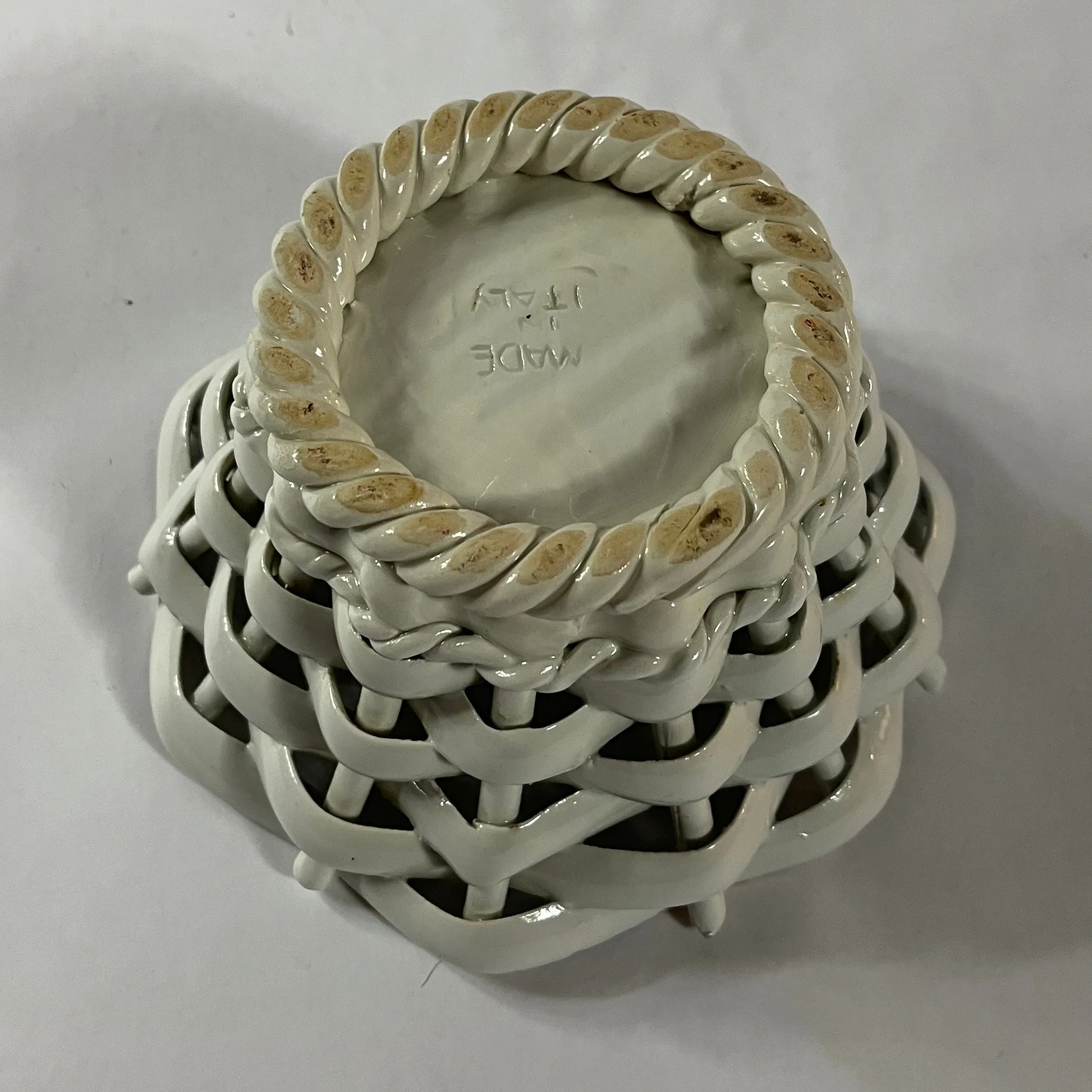 Woven Italian Ceramic Basket