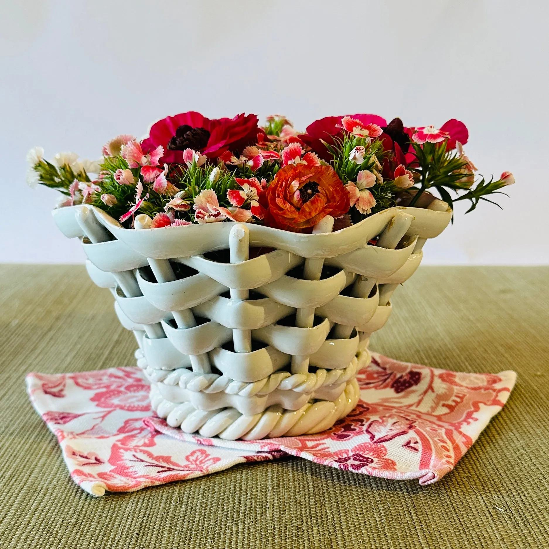 Woven Italian Ceramic Basket